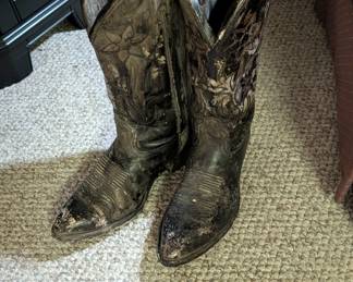 Heavy iron cowboy boots