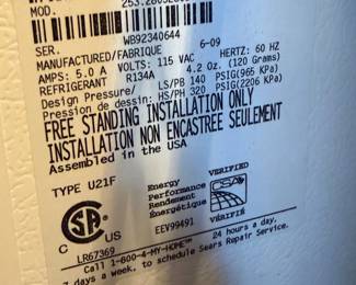 Kenmore upright full size freezer