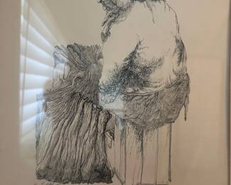 Pencil sketch signed Seymour Rosenthal