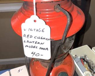 Vintage Red Coleman Lantern Model 200A.