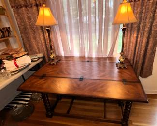 BUY IT NOW! $125.00.  Unique  wine storage table-top flips open. Closed 18"D (Open 36"D) x 48" W x 34"  H. 