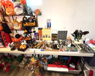 Halloween and Christmas decor.