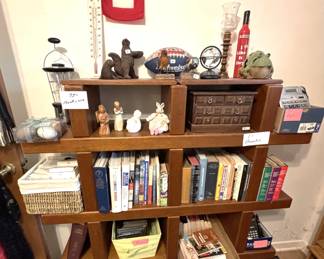 Shelving unit is not for sale. All items on shelf are for sale.