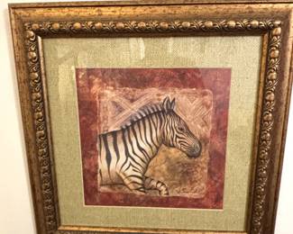 Framed Zebra print.