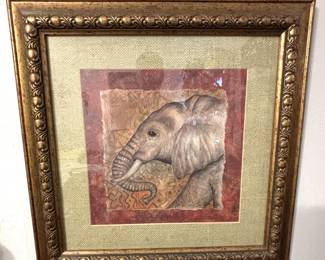 Framed Elephant print.