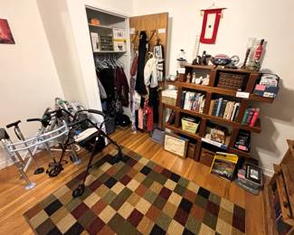 The shelving unit pictured is not for sale.  All items on shelves are for sale!