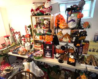 Halloween and Christmas decor.