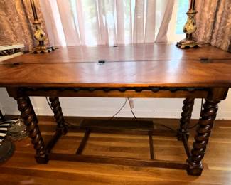 BUY IT NOW! $125.00.  Unique  wine storage table-top flips open. Closed 18"D (Open 36"D) x 48" W x 34"  H. 