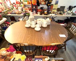 Dinging table with 6 chairs, China.