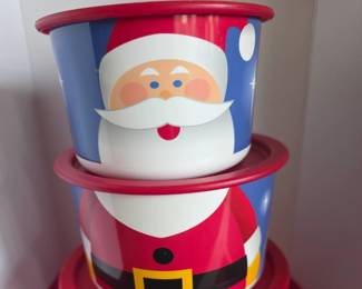 Vintage Tupperware Santa / Snowman Tower