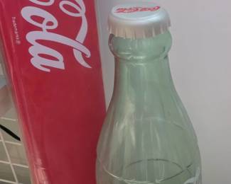 Coca Cola Shelving Display Cap
Large Glass Coca Cola Bottle (plastic cap cracked)