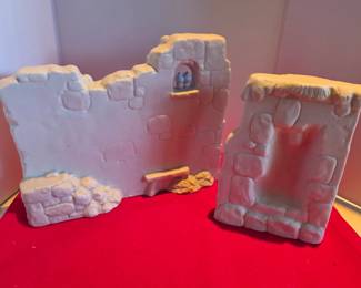1980 Enesco Precious Moments Nativity Walls - 2 pc