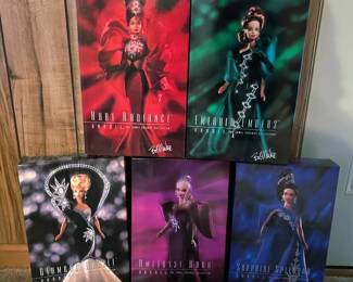 1996 Bob Mackie Jewel Essence Set of 5 Dolls