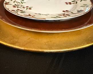 Large Italian Gold chargers.