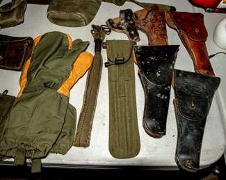 Military Uniforms and Equipment; field packs, map packs, canteens; caps, Gas Mask, MUCH MORE