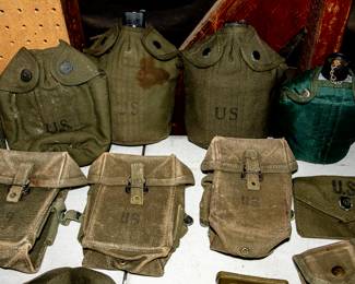 Military Uniforms and Equipment; field packs, map packs, canteens; caps, Gas Mask, MUCH MORE