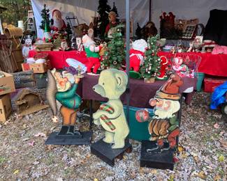 Hand made & painted wooden vintage Christmas characters