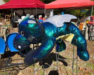Flip sequin stuffed dragon