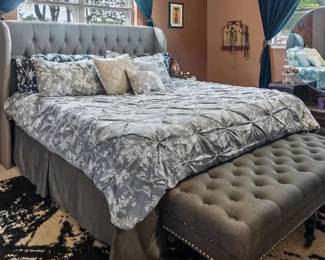 King size bed headboard bench