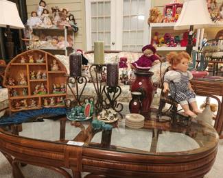 Don't miss this sale it's packed full look at everything in the picture from doll collections rabbit collections beautiful furniture candle holders and more