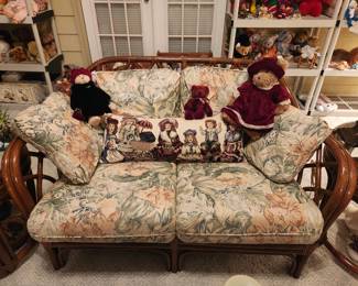Rattan loveseat ,Boyd's bears