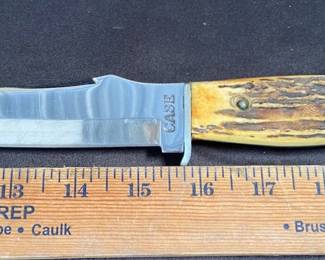 VINTAGE CASE BONE HANDLE FIXED BLADE HUNTING KNIFE 