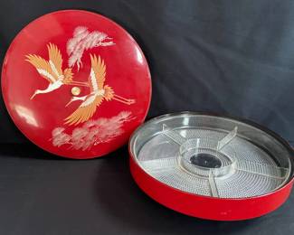 VINTAGE JAPANESE LACQUERWARE SERVING TRAY