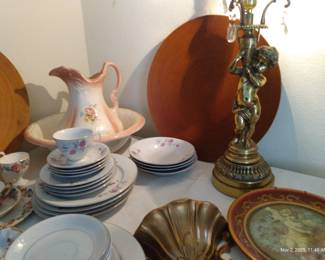 Angel Brass Lamp Cherub China Wash Basin