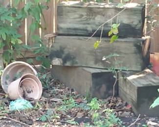Wooden Beams Railroad Ties Plant Pots