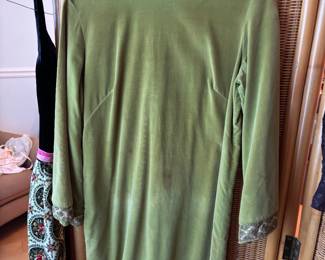 Vintage green velvet dress