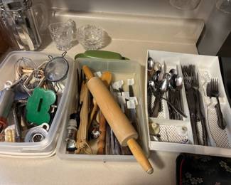 Kitchen items, silverware pieces