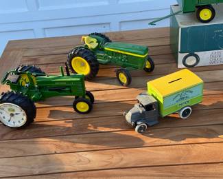 Vintage toy tractors and trucks