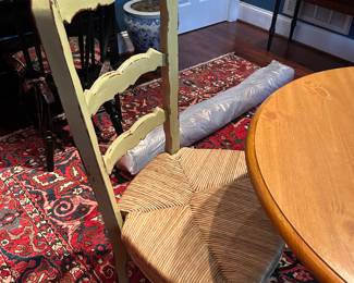 one of a pair of rush bottom chairs