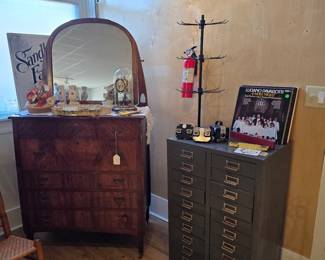 Dresser w/Mirror and Multi Drawer Cabinet 