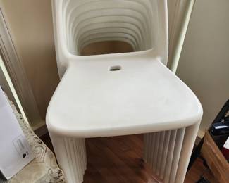 EMU WHITE OUTDOOR STACKABLE CHAIRS