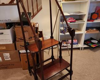 MAHOGANY LIBRARY STEP LADDER