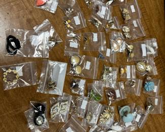 Vintage costume earrings- clip on and screw back