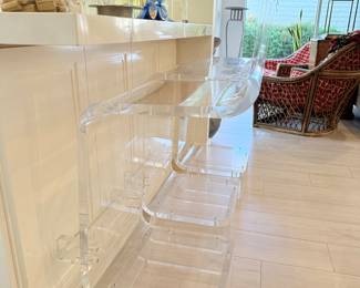 3 lucite bar stools