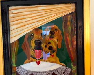 original oil in a window frame