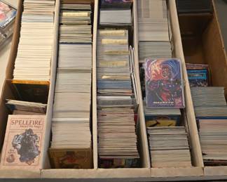 Vintage trading cards spell fire basketball. Marble and more.