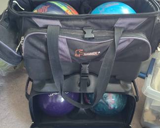 Nothing hits like a hammer. 4 bowling ball bag. Loaded with supplies.