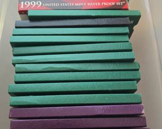 US Mint coin sets some silver. lots of wheat pennies, proof sets, foreign coins, foreign paper money and more 