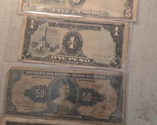 Foreign paper money.