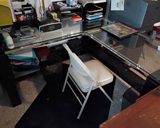 Nice modern desk and office supplies