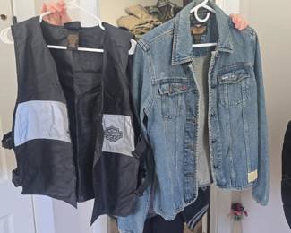 harley jackets leather and denim 