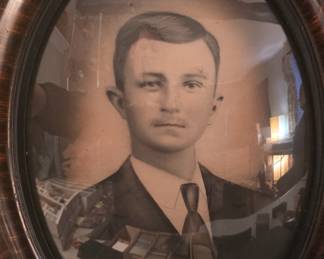 Vintage bubble glass picture frame