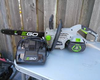 Ego chainsaw with battery and charger