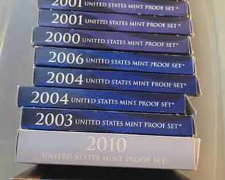 US Mint coin sets some silver. lots of wheat pennies, proof sets, foreign coins, foreign paper money and more 