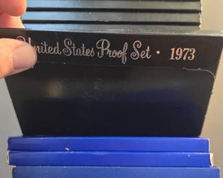 US Mint coin sets some silver. lots of wheat pennies, proof sets, foreign coins, foreign paper money and more 