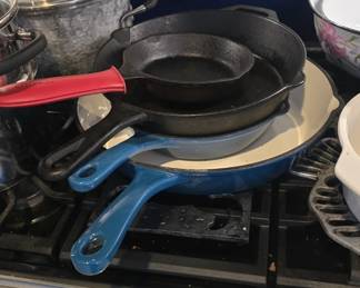 Cast iron pans.
